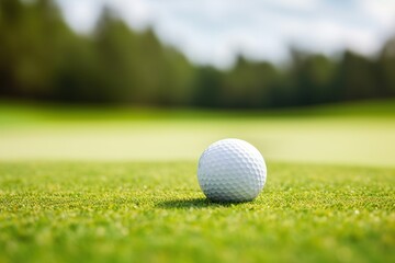 Close-up of a Golf Ball on the Field - Generative ai