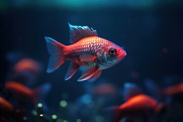 Fish swimming in aquarium - Generative ai