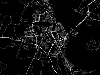 Vector road map of the city of  Stralsund in Germany on a black background.