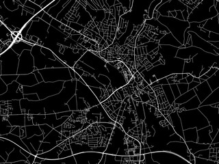 Vector road map of the city of  Bad Salzuflen in Germany on a black background.