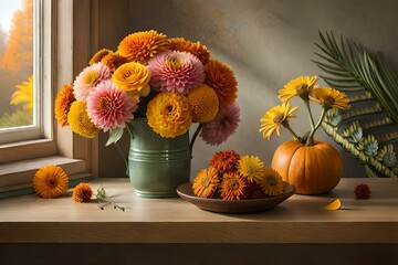 still life with sunflowers Generated Ai