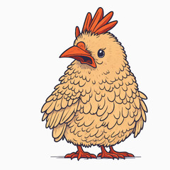 cute cartoon hen vector illustration