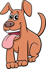 happy cartoon brown dog comic animal character