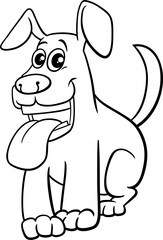 happy cartoon dog comic animal character coloring page