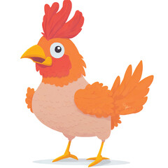 cute cartoon hen vector illustration