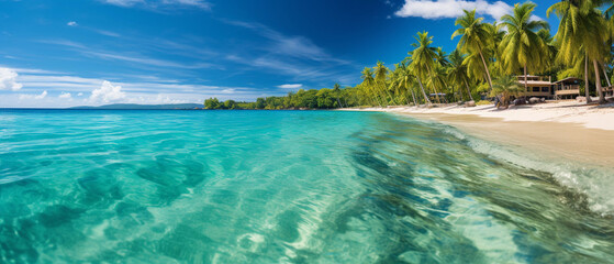 Fototapeta premium beautiful beach with blue water, summer holidays