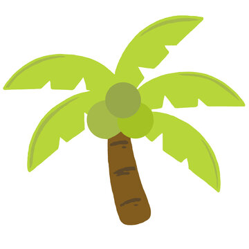 Coconut palm tree clipart cartoon