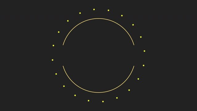 Yellow circle with dots pattern on black gradient, motion abstract business and corporate style background