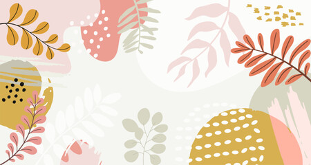 Design banner frame flower Spring background with beautiful. flower background for design. 