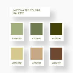 Color element. Trend pallete of color. Cozy pastel boho green matcha tea color pallete. Swatch beautiful tone trendy and modern