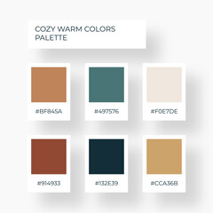 Color element. Trend pallete of color. Cozy boho warm autumn color pallete. Swatch beautiful tone trendy and modern	