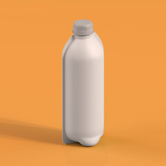 Monochrome Bottle on Orange Background, 3d Rendering