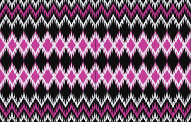 Ethnic abstract ikat art. Aztec ornament print. geometric ethnic pattern seamless  color oriental.  Design for background ,curtain, carpet, wallpaper, clothing, wrapping, Batik, vector illustration.