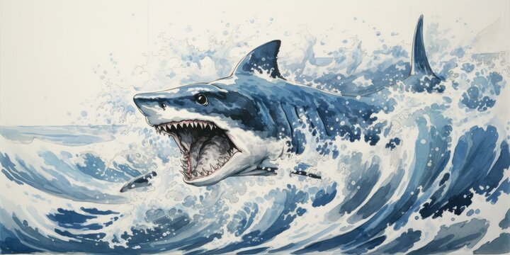 Shark Drawing Images – Browse 198 Stock Photos, Vectors, and