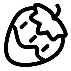 Strawberry emoji icon cartoon drawing symbol. Isolated vector vegetable clipart illustration. 