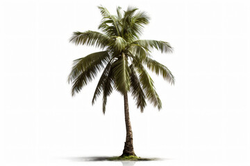 Coconut tree isolated on white background photography