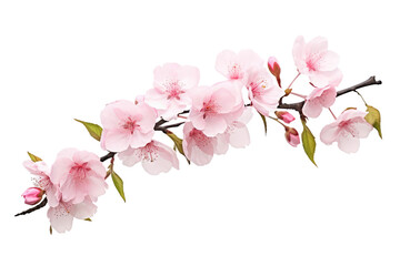 Beautiful sakura flowers isolated on white - obrazy, fototapety, plakaty