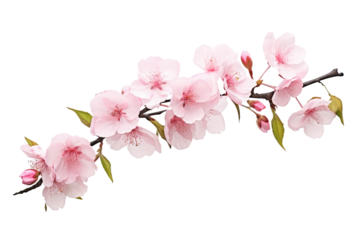 Beautiful sakura flowers isolated on white