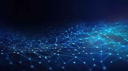 Obraz premium Technology abstract lines and dots connection background. Connection digital data and big data concept. Digital data visualisation illustration by Generative AI