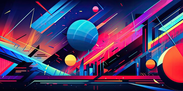cool wallpaper an illustration of a cool wallpaper sleek and abstract patterns with vibrant neon colors Generative AI Digital Illustration Part#060723