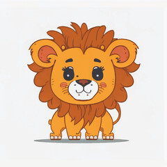 Obraz na płótnie Canvas cute lion cartoon vector design