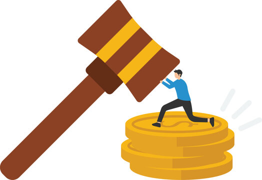 Penalty fine to pay for prohibited legal, Charge and expense punishment notice, Traffic charge and bill, Money coins stack

