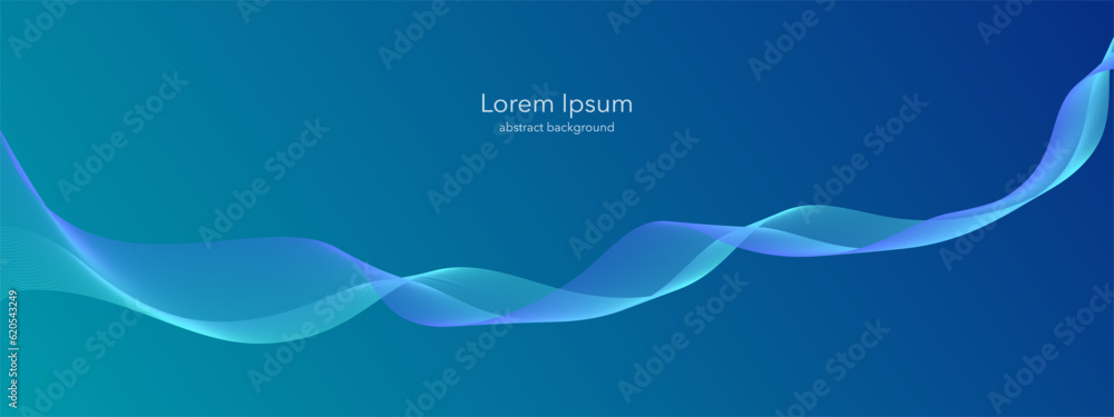 Aufkleber Vector wave dynamic blue-violet abstract lines. Smooth curve blue-violet gradient color on transparent background. Busines background for your design. Vector EPS 10