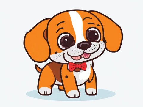 cute little dog cartoon vector