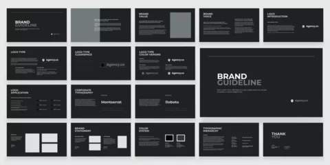 Fotobehang Brand Guideline Manual Black Brand Guideline Brand Strategy Guideline Template © Graphic Titan