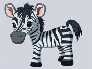 Fototapeta na wymiar cute zebra cartoon isolated on white background