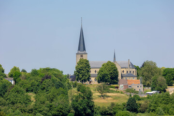 Fototapeta na wymiar Sint-Monulphus and Gondulphuskerk (Berg) Church on the hillside, Berg en Terblijt (Dutch) is a village in the municipality of Valkenburg in the province of Limburg in the Southern of the Netherlands.