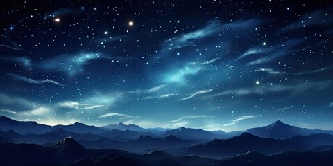 Obraz na płótnie Canvas backgrounds starry night sky background with twinkling constellations and a luminous full moon Generative AI Digital Illustration Part#060723