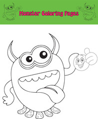 Monster coloring book pages images 