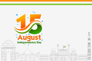 Indian Tricolor background for celebration of Independence Day of India .Vector illustration