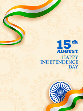 Indian Tricolor background for celebration of Independence Day of India .Vector illustration