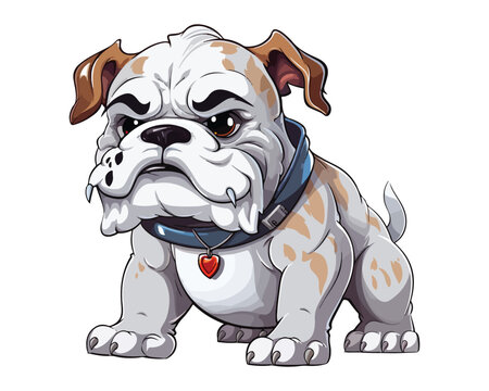 Strong bulldog mascot cartoon character vector illustration
