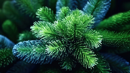 Christmas tree and ornaments. Generative Ai