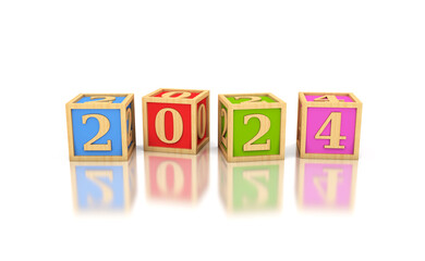 New Year 2024 Creative Design Concept - 3D Rendered Image	
