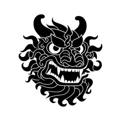 Chinese's Dragon Year vector silhouette of dragon black illustration isolated on white 2024 symbol logo tattoo design