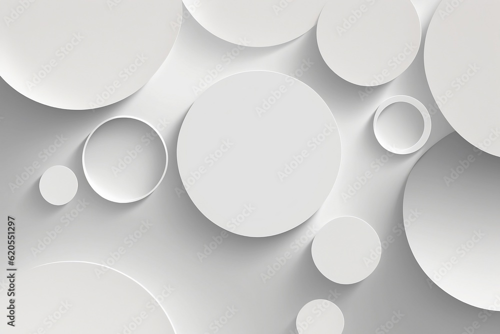 Poster white modern neomorphism abstract background. abstract 3d circle white wallpaper. background with ne