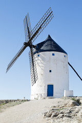 Ancient windmills in the town of Consuegra (Spain)