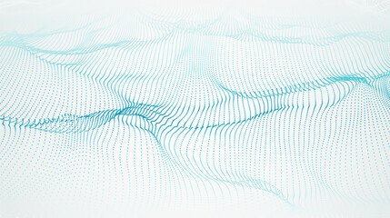 Vector abstract blue particle wave pattern background. 3D particle flow. Technology background for futuristic designs.