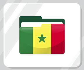 Senegal Glossy Folder Flag Icon
