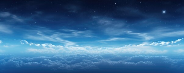 Panorama background of night sky. Generative Ai.