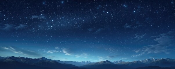 Obraz na płótnie Canvas Panorama background of night sky. Generative Ai.