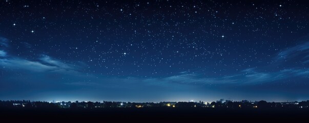 Fototapeta premium Panorama background of night sky. Generative Ai.