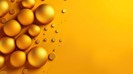 yellow gradient background with golden balls . Generative Ai