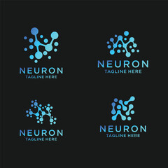 neuron brain logo icon with clean background	
