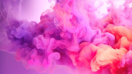 abstract pink sky, purple cloud yellow smoke. Generative Ai