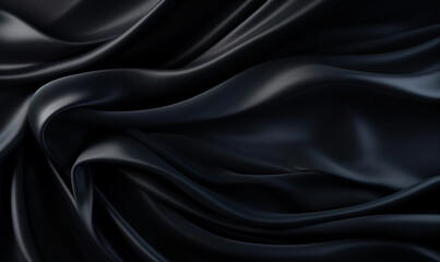 Abstract black Silk Background Generative ai